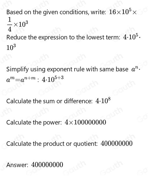 Solved: 4* 10^3 times what number is equal to 16* 10^5 ？ [algebra]