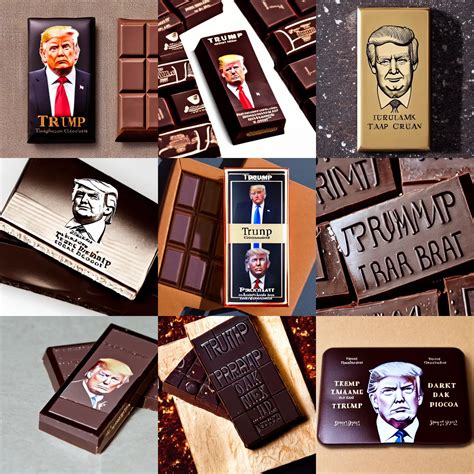 portrait of trump engraved into dark chocolate bar | Stable Diffusion ...