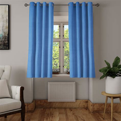 Buy Visto Solid Blackout 5 Ft Polyester Window Curtains Blue | Nilkamal ...