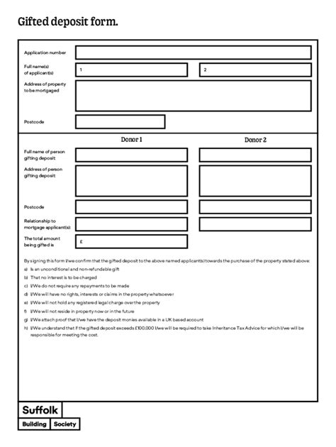 Fillable Online Fill - Free fillable Gifted Deposit Form Application ...