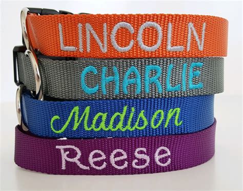 Personalized Dog Collar, Embroidered Custom Collar, Cat, Name & Number ...