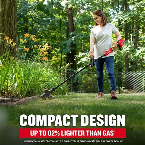 CRAFTSMAN V20 Brushless RP 20-volt Max 13-in Straight Shaft Battery ...