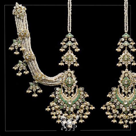 Elaborate pearl Jhumkas with Hair Chain – Kantika Jewels