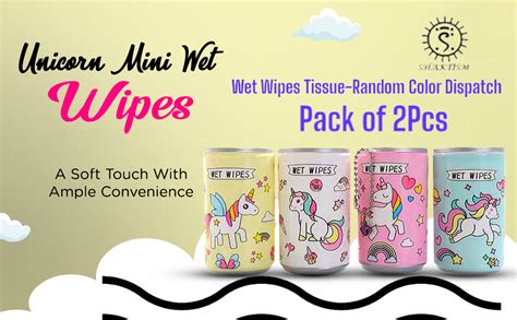 Buy SHAKTISM Unicorn Tin Shape Mini Portable Wet Wipes Tissue Can for ...