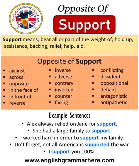 Opposite Of Support, Antonyms of Support, Meaning and Example Sentences ...