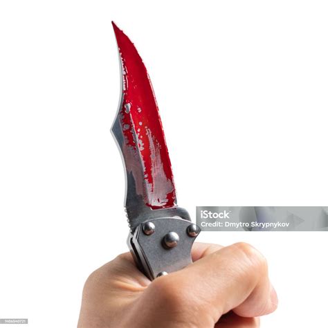 Hand Holding A Bloody Knife A Large Bloody Knife Bloody Theme A Killer ...