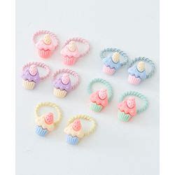 Babyhug Free Size Hair Rubber Bands Cupcake Design Pack of 10- Multicolor