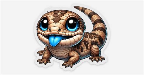 Blue-tongue lizard cute Australian animal by K | Clear stickers ...