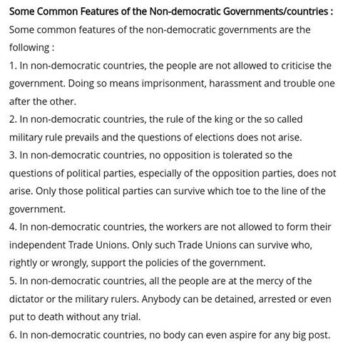 write some common features of democratic and non democratic - Brainly.in