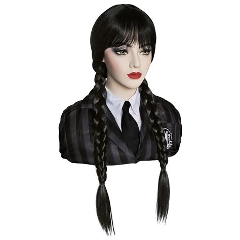 Mersi Black Wig for Costume Girls Women Braided Wigs for Halloween ...