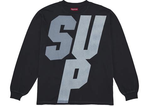 SUPREME REFLECTIVE L/S TOP BLACK MEN'S