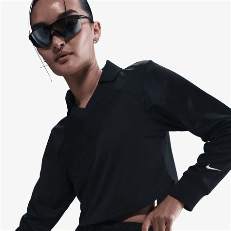 NIKE | SPORTSWEAR LONG-SLEEVE CROPPED JERSEY { BLACK/BLACK/SAIL ...