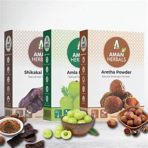 AMAN HERBALS - 100% Natural Hair Care Combo Amla, Aritha (Reetha) and ...
