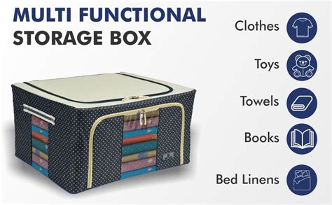 Yellow Weaves Foldable Cloth Storage Box/Wardrobe Organizer - 44 LTR, 1 ...