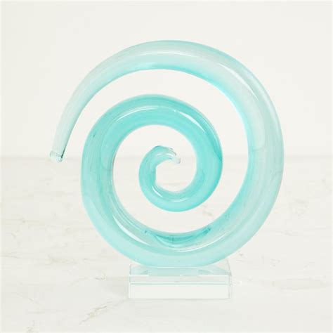 Buy Splendid Teal Glass Swirl Round Abstract from Home Centre at just ...