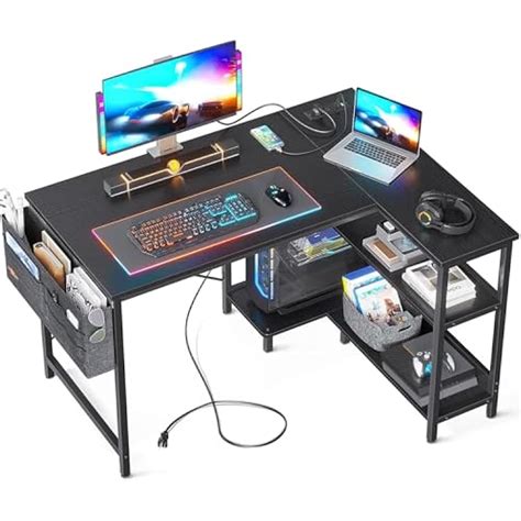 ODK 40 Inch L Shaped Gaming Computer Desk with Power India | Ubuy