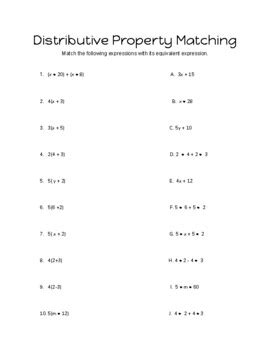 Distributive Property Worksheets 的图像结果