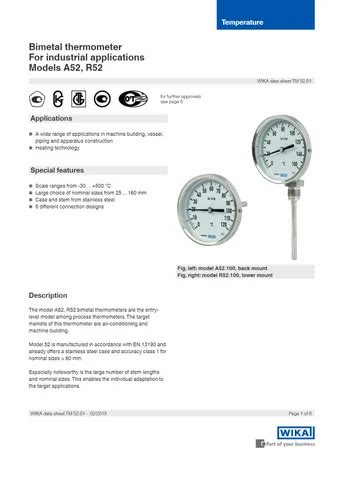 Temperature Gauge - GAS-ACTUATED THERMOMETER WITH SWITCH CONTACTS MODEL ...