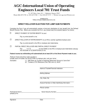 Fillable Online Direct Rollover Form - AGC International Union of ...