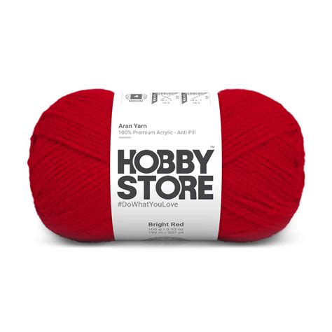 Aran Anti-Pill Yarn by Hobby Store - Bright Red 2041 – Magic Needles