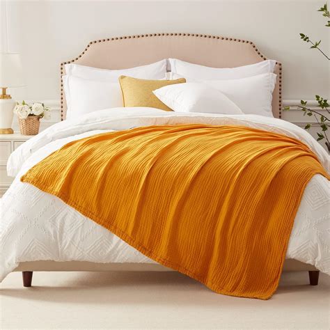 Amazon.com: EMME Cotton Blanket Queen Size for Bed Soft Large 6 Layer ...