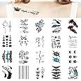 10 Sheets Temporary Tattoo Stickers for Women,Fake Tattoos Waterproof ...