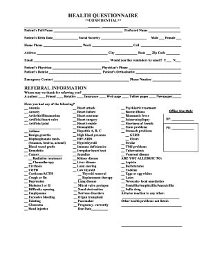 Fillable Online health questionaire mason and mcelveendocx Fax Email ...