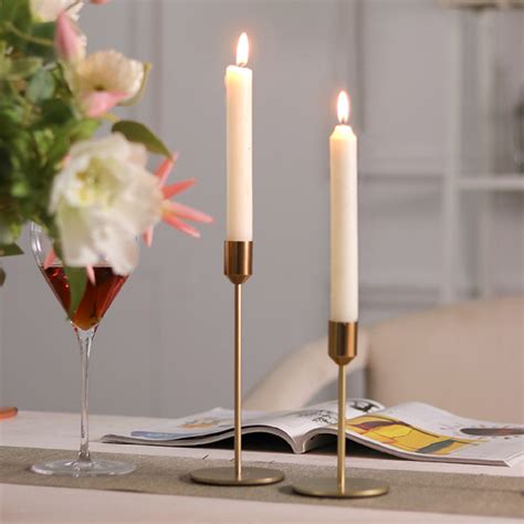 Candle Holders Gold Metal Candlestick Holders Tape... - Vicedeal