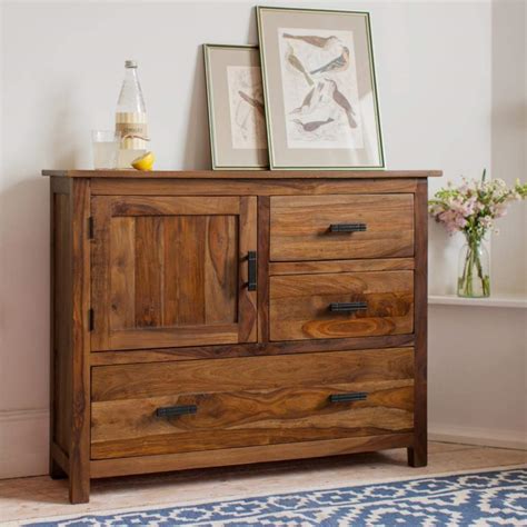 SHREE NATURAL® Solid Sheesham Wood Multipurpose Sideboard Storage ...