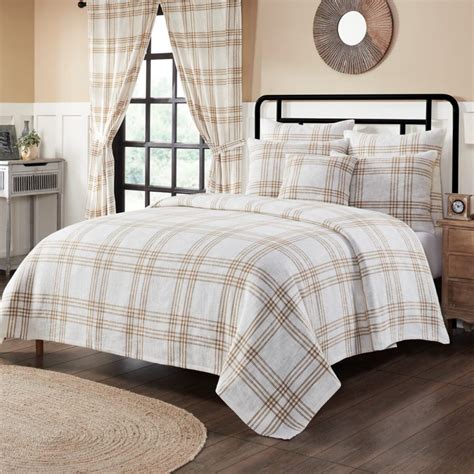 Wheat Plaid Coverlet - Piper Classics