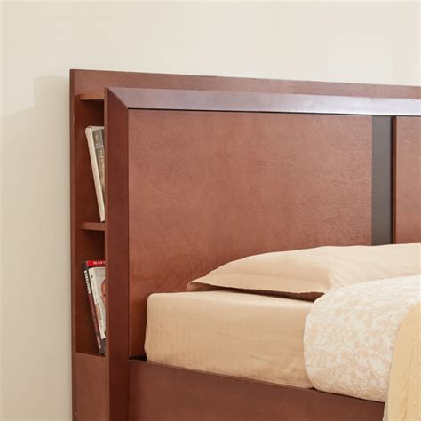Buy Denis Raiden Mahogany Wood Queen Bed with Hydraulic Storage ...