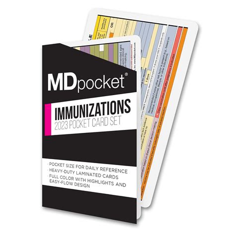 Buy MDpocket Immunization Card Set: Adult, Child & Adolescent Schedules ...