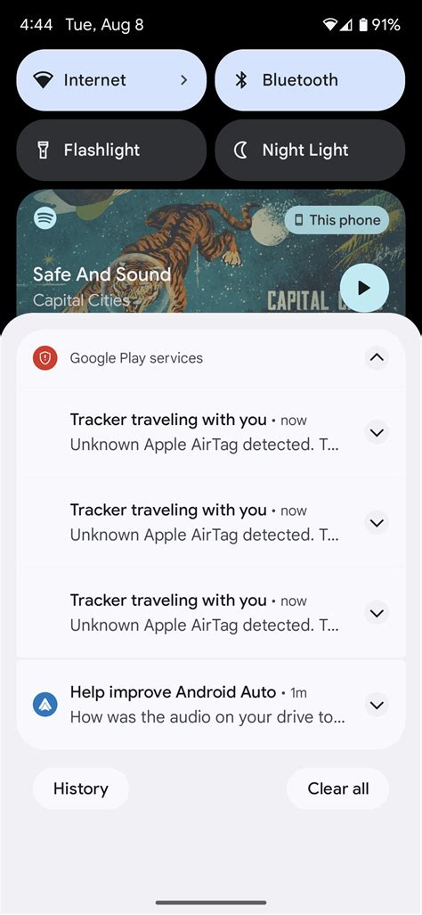 Notification on my Pixel 7 pro today. It found airtags in my truck : r/pixel_phones