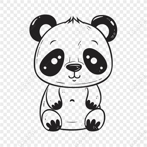Vector Art Cute Panda Bear With Eyes Outline Sketch Drawing,easy Panda ...