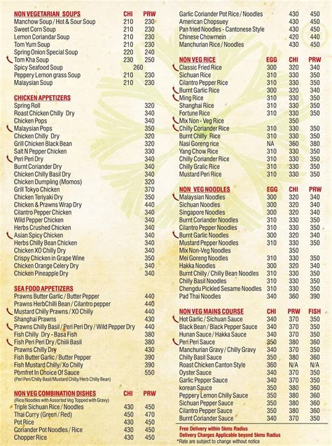 Menu at Spring Onion Wanowari, Pune