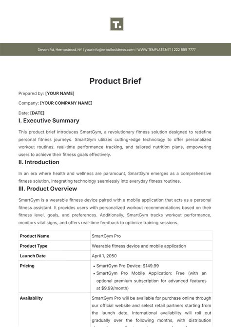 Free Executive Brief Template to Edit Online