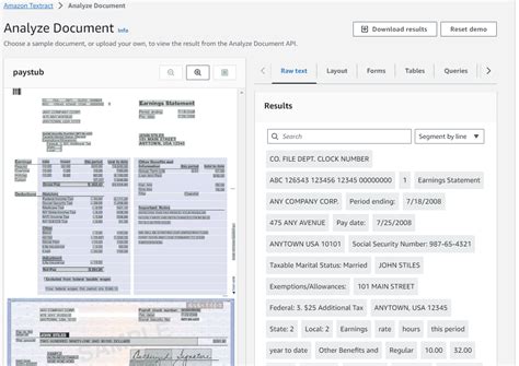 AWS Textract 的图像结果