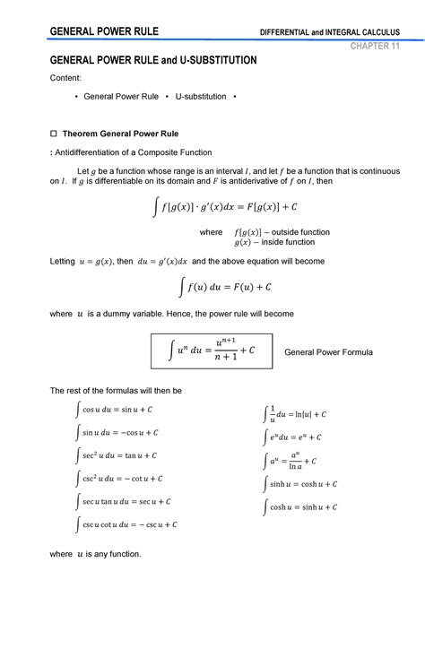 Image result for General Power Rule Integrals Sample Problems