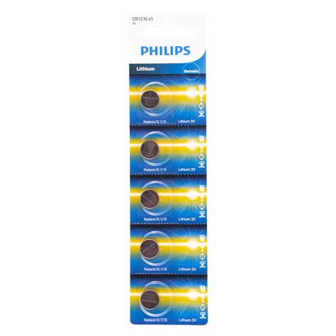 Philips CR1216 3V Lithium Mini Cell Batteries (Silver) - 5 Pack ...