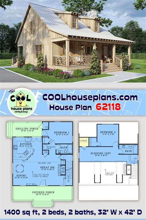 Southern Style House Plan 62118 with 2 Bed, 2 Bath in 2025 | Southern ...