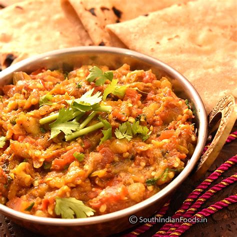 Baingan bharta [Eggplant curry for chapathi]