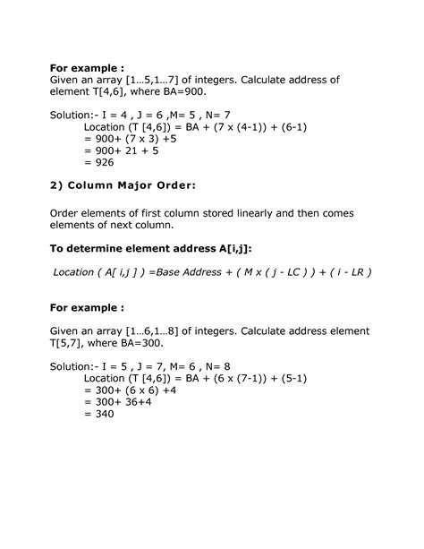 Image result for Address Calculation Formula of Array