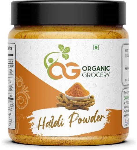 Organic Grocery Organic haldi Powder (100% Pure) jar pack 250g Price in ...