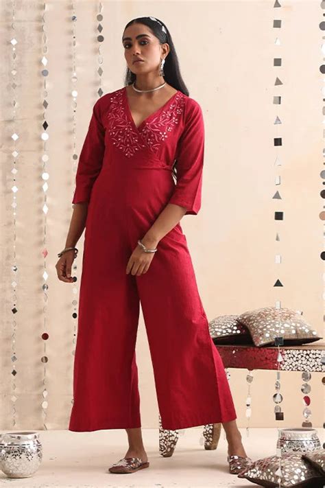 Okhai "Pratibimb" Hand-Embroidered Pure Cotton Jumpsuit – Okhaistore