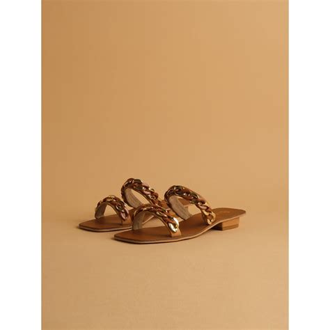 Buy Eridani Embellished Adelina Chickoo Flats Online