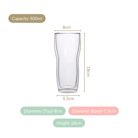 Lager Beer Glass Set Of 2 500ml Online - Premium Beer Glass | Nestasia