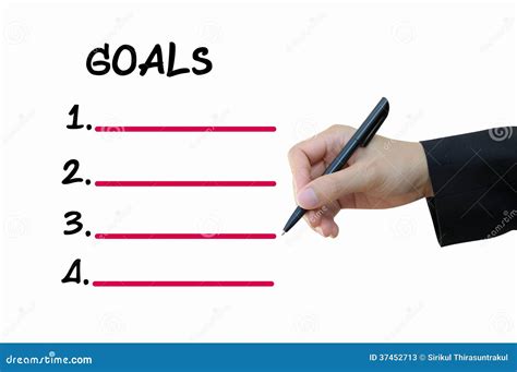 Business Hand Writing Goals Stock Image - Image of hand, handwriting ...