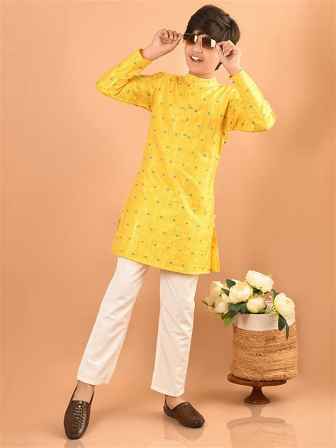 All Over Printed Mandarin Collar Straight Kurta Pajama Set – Lilpicks