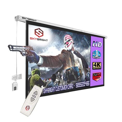 Skybright Premium Motorised Projection Screen 6(Ft) Width X 4(Ft ...