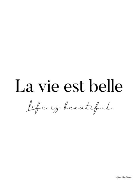 Trinx Life Is Beautiful in French - Wrapped Canvas Print | Wayfair